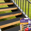KOOTETA OUTDOOR STAIR TREADS FOR WOODEN STEPS NON SLIP 15 PACK 8" X 30" BLACK