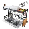 AURAMOR OVER SINK DISH DRYING RACK, 7 INTERCHANGEABLE RACKS AND CADDIES - BLACK