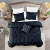 Casa Platino King Size Comforter Set 4 Piece B09B4F5B4L - Pinch Pleat (Black) New