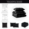 Casa Platino King Size Comforter Set 4 Piece B09B4F5B4L - Pinch Pleat (Black) New