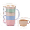 UDOIT Unbreakable Wheat Straw Kettle Set with 4 Multicolor Cups for Kids New