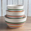BAUM STRIPED BOWL SET 3 PIECES STONEWARE - MULTI