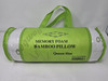 INFINITE HOME MEMORY FOAM BAMBOO PILLOW QUEEN SIZE - WHITE/GREEN New
