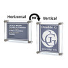 Azar Displays 105536 Floating Acrylic Wall Frame with Silver Hardware New
