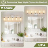 UNICOZIN Modern Bathroom Light Fixtures, 5 Light Vanity Lights - Brushed Nickel