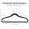 SERENELIFE SLHVEL100 VELVET HANGERS – 100 PACK, SLIM & SPACE SAVING - BLACK New