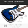 Best Choice 39" Full Size Beginner Electric Guitar Kit w/Case - Hollywood Blue New