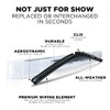 ClixWipers 22" + 22" Black Carbon Fiber Premium Replacement Windshield Wipers New