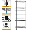 HOME BI 5-Tier Wire Shelving Unit 5 Layers Tall Storage B08QZBQSWW - Black