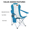 RISEPRO Oversized Camping Folding Chair Heavy Duty Support 265 LBS Steel Frame New