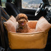 Noah & Paw Dog Car Seat for Small Dogs & Cats 25lb, Faux Leather, Medium, Camel