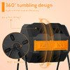 B0BQM79WXP Composting Bins 43 Gallon Outdoor Tumbling Compost Bin Orange Door New