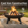 Sunnydaze 34" Heavy-Duty Cast Iron Fire Pit Bowl for Outside B06XXQDDBB - Black New