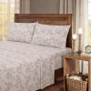 KATHY IRELAND HOME 100% TURKISH COTTON FLANNEL KING SHEET SET - GRAY TOILE New