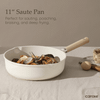 CAROTE 11" NONSTICK SAUTE PAN WITH LID COVER, 5QT - WHITE New