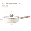 CAROTE 11" NONSTICK SAUTE PAN WITH LID COVER, 5QT - WHITE New