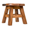 Sea Island Imports Acorn Hand Carved Acacia Hardwood Decorative Short Stool New