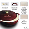 Landhaus Enameled Cast Iron Braiser Lid 5.4 Quart Merlot Red B07GVP8CR2 New