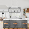 Lucidce Farmhouse Chandelier 6-Lights Room Lighting - Matte Black New