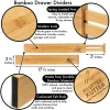 KLUTTER KUTTER BAMBOO DRAWER DIVIDERS - SET OF 4 - NATURAL