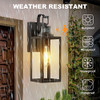 Pia Ricco Motion Sensor Outdoor Wall Lantern Matte Black Clear Glass - Black New