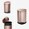 simplehuman 6 Liter 1.6 Gallon Semi-Round Step Trash Can B075FFCNYV - Rose Gold New