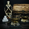 WoodWolf Whiskey Set in a Premium Wooden Barrel Whiskey Glasses Set of 2 New