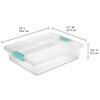Sterilite Clip Box, Stackable Clear Plastic Bins- Large, 6-Pack New