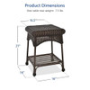 Jeco Wicker Patio End Table in Espresso New