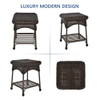 Jeco Wicker Patio End Table in Espresso New