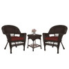 Jeco Wicker Patio End Table in Espresso New