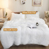 CHOSHOME LUXURY PLUSH SHAGGY FAUX FUR DUVET COVER - WHITE