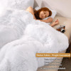 CHOSHOME LUXURY PLUSH SHAGGY FAUX FUR DUVET COVER - WHITE