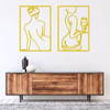 Gold Metal Wall Art Set of 2 Simple Wall Decor 18” X 12” Art Décor B0CBN8FHJ2 New