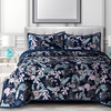 Tribeca Living Luxury Oversized Soft Velvet Quilt 3 Piece Set - Multicolor New