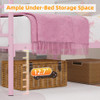 Weehom Twin Canopy Bed Frame with Headboard, Metal Twin Beds for Kids - Pink