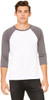 3200 Bella + Canvas Unisex 3/4-Sleeve Baseball T-Shirt New