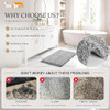 BATH MAT YIMOBRA EXTRA LONG BATH MAT 70X24, BATHROOM RUNNER RUG - LIGHT GRAY New