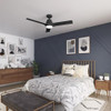 Hunter 52" Aeronaut Outdoor Smart Ceiling Fan, LED Light, Remote, Black