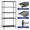 REIBII 5-TIER ADJUSTABLE WIRE SHELVING UNIT, 21.5″ WIDE STORAGE RACK - BLACK