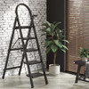 JOISCOPE 5 Step Ladder, Folding Step Stool with Upgraded Widening - Black