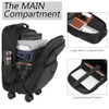 MATEIN ROLLER BACKPACK, 18 INCH TRAVEL LAPTOP BAG, 4 WHEELS - BLACK New