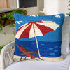 SAFAVIEH BEACH LOUNGE 20" X 20" OUTDOOR PILLOW, SET OF 2, PPL110A, MARINE/RED