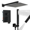 RUMOSE SHOWER FAUCET WALL MOUNTED RAIN HEAD HANDHELD RSS0002003BK - BLACK