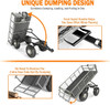 YARDSAM DUMP GARDEN CARTS 800 LB CAPACITY, HEAVY DUTY STEEL GARDEN CARTS - GRAY New