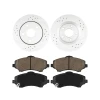 KAX FRONT BRAKE KIT, DRILLED AND SLOTTED BRAKE ROTORS, CERAMIC BRAKE PADS New