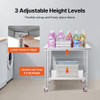 Vevor Mophorn Stainless Steel Work Table 36x24" 4 Wheels Casters - Silver New