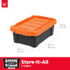 IRIS USA 5-Pack 3 Gal Heavy Duty Lockable Storage Totes B08KCLR5V7 -Black/Orange New