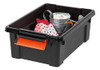 IRIS USA 5-Pack 3 Gal Heavy Duty Lockable Storage Totes B08KCLR5V7 -Black/Orange New