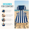 Ostrich The Original Chaise Lounge 72"x22" Reclining Lounger - Blue Stripe New
